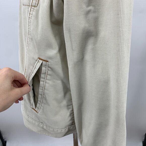 Gap Stretch Corduroy Jacket Womens XL Extra Large Ivory Button Up Chest Pockets - Picture 13 of 15